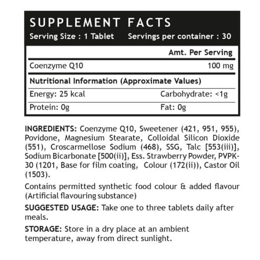 INLIFE Coenzyme Q10 (CoQ10) Ubiquinone Supplement, 100mg (30 Tablets) - Image 3