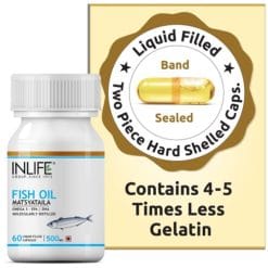 INLIFE Fish Oil Omega 3 Fatty Acids Supplement, 500mg (60 Capsules)