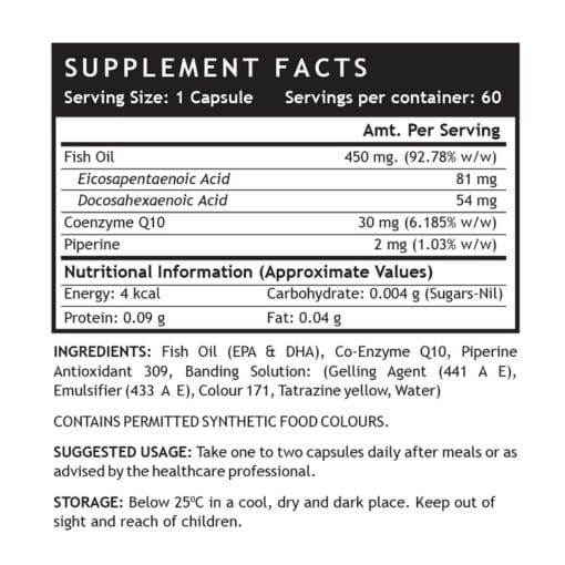 INLIFE Fish Oil with CoQ10 Supplement - 60 Capsules - Image 4