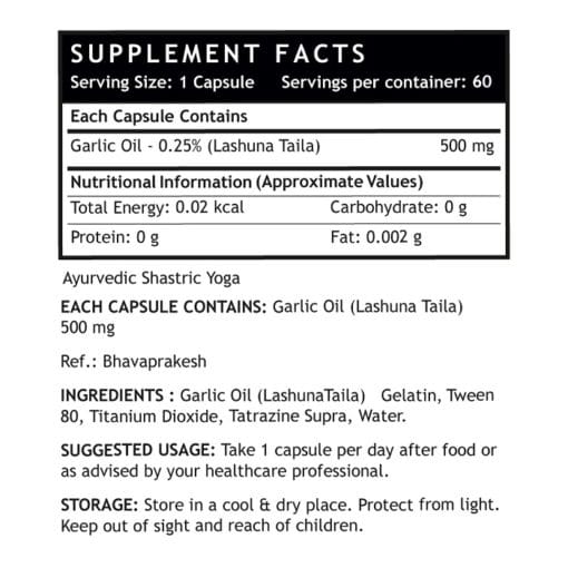 INLIFE Garlic Oil Supplement, 500mg - 60 Capsules - Image 4