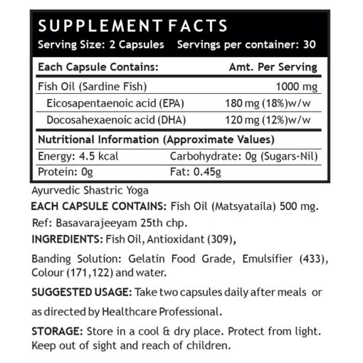 INLIFE Fish Oil Omega 3 Fatty Acids Supplement, 500mg (60 Capsules) - Image 3