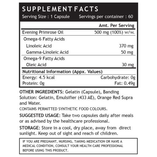 INLIFE™ Evening Primrose Oil Supplement, 500mg (60 Capsules) - Image 4