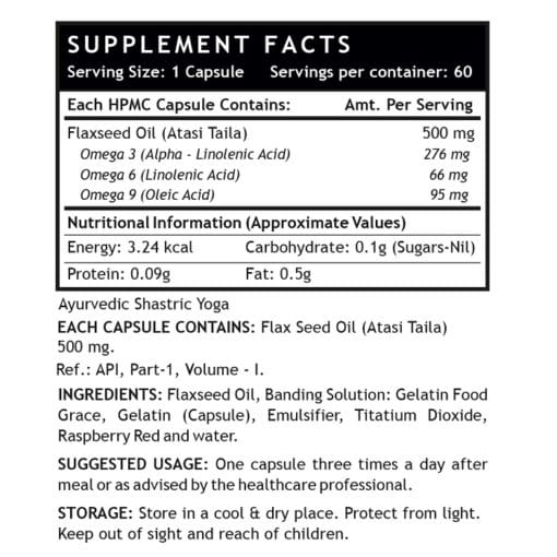 INLIFE Flaxseed Oil Omega 3,6,9 Fatty Acids Supplement, 500mg-60 Capsules - Image 3