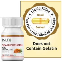 INLIFE™ Sea Buckthorn Oil Omega 3 6 7 9 fatty acids Supplement, 500mg (30 Veg. Capsules)