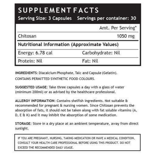 INLIFE Chitosan Supplement - 90 Capsules - Image 3