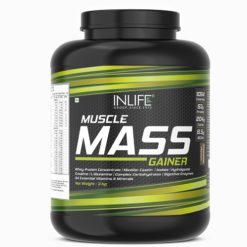 INLIFE Muscle Mass Gainer, Bodybuilding Protein Powder Supplement - 3kgs (Chocolate)