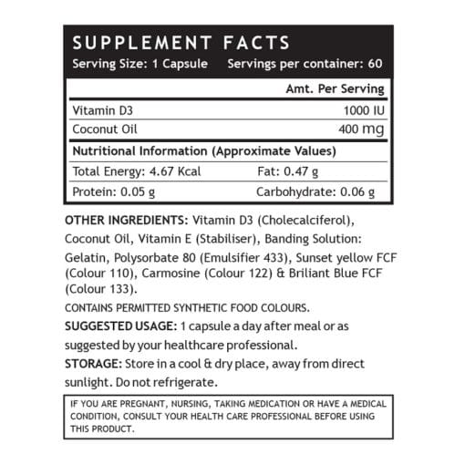 INLIFE Vitamin D3 1000 IU Supplement (60 Capsules) - Image 5