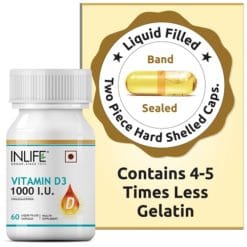 INLIFE Vitamin D3 1000 IU Supplement (60 Capsules)