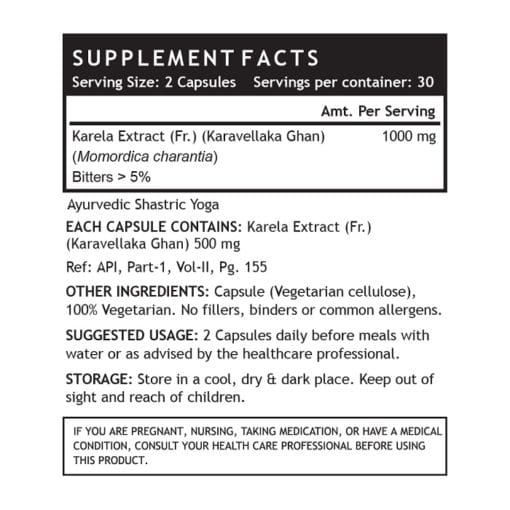 INLIFE Karela Bitter Gourd Extract Supplement, 500mg (60 Veg. Capsules) - Image 3