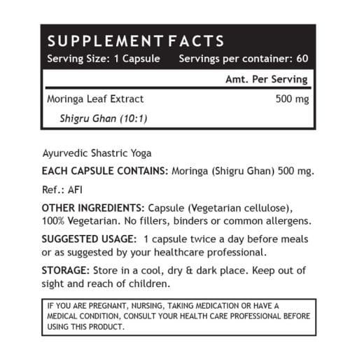 INLIFE Moringa Leaf Extract Supplement, 500 mg - 60 Vegetarian Capsule - Image 3