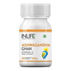 INLIFE Ashwagandha Supplement (Withanolides>7%) 500 mg - 60 Vegetarian Capsule