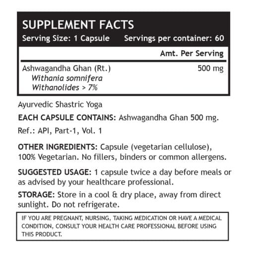 INLIFE Ashwagandha Supplement (Withanolides>7%) 500 mg - 60 Vegetarian Capsule - Image 3