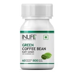 INLIFE Green Coffee Bean Extract (Coffea Arabica), 800mg/serving - 60 Vegetarian Capsules
