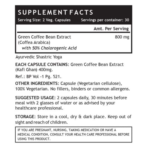 INLIFE Green Coffee Bean Extract (Coffea Arabica), 800mg/serving - 60 Vegetarian Capsules - Image 3