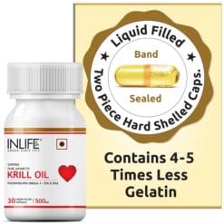 INLIFE ™ Krill Oil Omega 3 Fatty Acid Supplement, 500mg (30 Capsules)