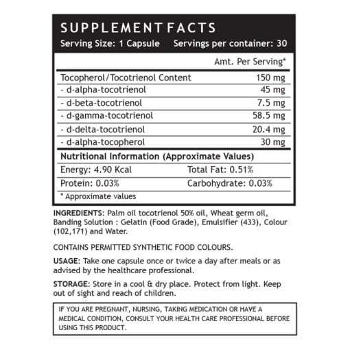 INLIFE Tocotrienol Wheat Germ Oil Supplement (30 Capsules) - Vitamin E Family - Image 5