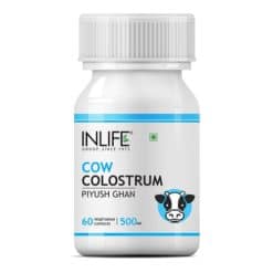 INLIFE Cow Colostrum Supplement, 500mg (60 Veg. Capsule)