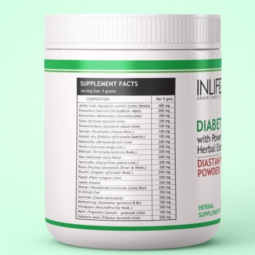 INLIFE Diastan Plus Powder Diabetes Care Ayurvedic Herbal Supplement, 300 grams (Natural) - Image 3
