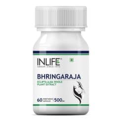 INLIFE Bhringraja Extract Supplement, 500mg- 60 Vegetarian Capsules