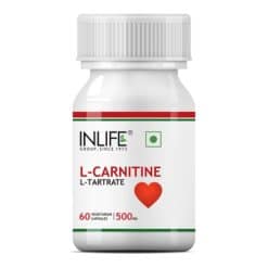 INLIFE™ L-Carnitine L-Tartrate (500mg) Supplement, 60 Vegetarian Capsules