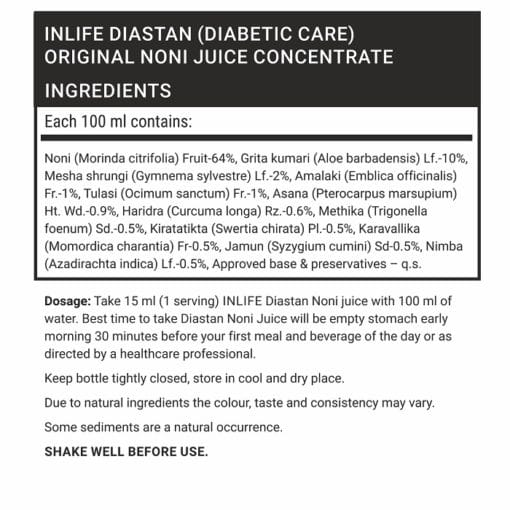 INLIFE Diastan Noni Juice Ayurvedic Medicine for Diabetes Management - 1 Litre - Image 3