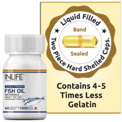 INLIFE Fish Oil (Double Strength) Omega 3 1000 mg per serving - 60 Liquid Filled Capsules