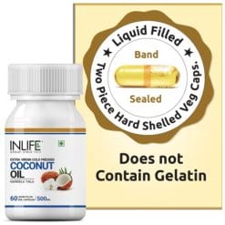 INLIFE Coconut Oil Supplement, 500mg - 60 Veg. Capsules