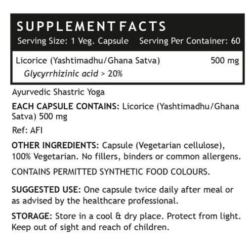 INLIFE Licorice (Yastimadhu) Glycyrrhiza Glabra - 500 mg (60 Vegetarian Capsules) - Image 3