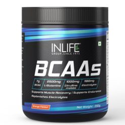 INLIFE 7g BCAA Pro Supplement with L-Glutamine, Citrulline Malate, Vitamin B6 & Electrolytes Powder