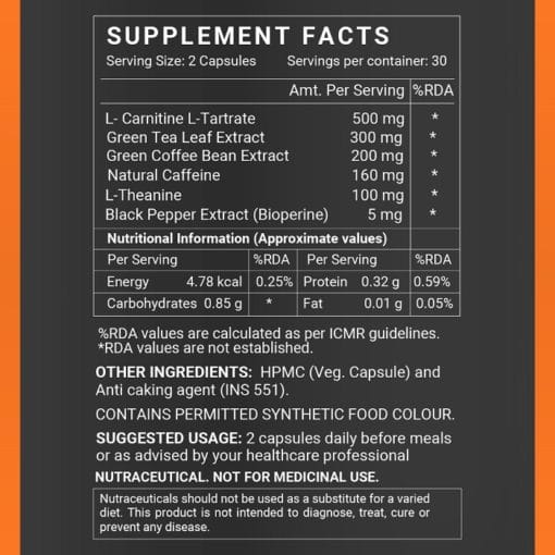 INLIFE Fat Burner Supplement for Men & Women - 60 Vegetarian Capsules - Image 3