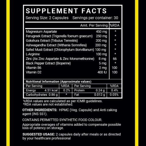 INLIFE Testroid Supplement for Men - 60 Vegetarian Capsules - Image 4