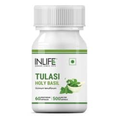 INLIFE Tulsi (Tulasi) Extract Holy Basil Supplement, 500mg - 60 Vegetarian Capsules