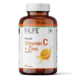 INLIFE Natural Vitamin C 1000mg Amla Extract with Zinc 10mg Immunity Essential Supplement - 60 Tablets