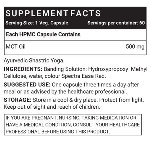 MCT Oil Supplement Facts