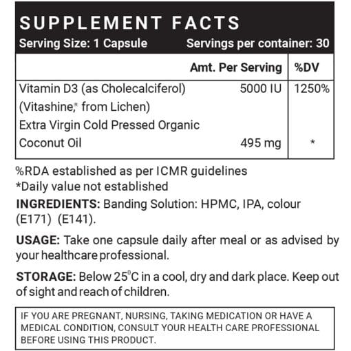 Vegan Vitamin D3 Supplement Facts