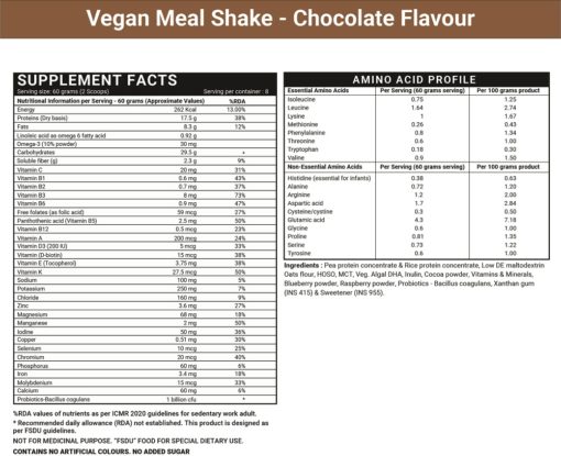 INLIFE Vegan Protein Meal Replacement Shake with Added Probiotics, 500g - Image 2