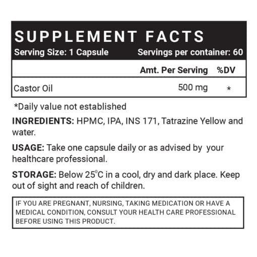 Castor oil capsules 500mg