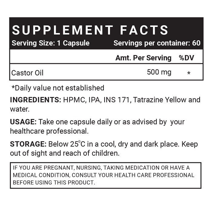 Castor oil capsules 500mg