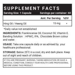 Hing Oil Supplement Facts