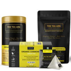 The Tea Ark Organic Chamomile Green Tea, for Stress Relief & Bedtime Tea