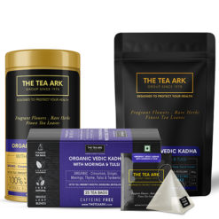 The Tea Ark Vedic Kadha Tea, Organic Ingredients - Turmeric, Moringa, Ginger Tulsi, Thyme, Cinnamon (25 Cups), 50 Gms