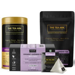 The Tea Ark Organic Lavender & Peppermint Tea, with Natural Green Tea, Herbal Bedtime Tea for Sleep, Stress Management for Men Women