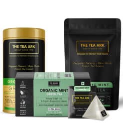 The Tea Ark Green Tea with Peppermint, Natural Herbal Tea for Weight Management, Digestion Support, Energy Booster, for Women Men (25 Cups), 50g