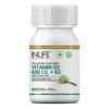 INLIFE Plant Based Vegan Vitamin D3 K2 Supplement, for Bone Health & Immune Support, 600 IU - 60 Capsules